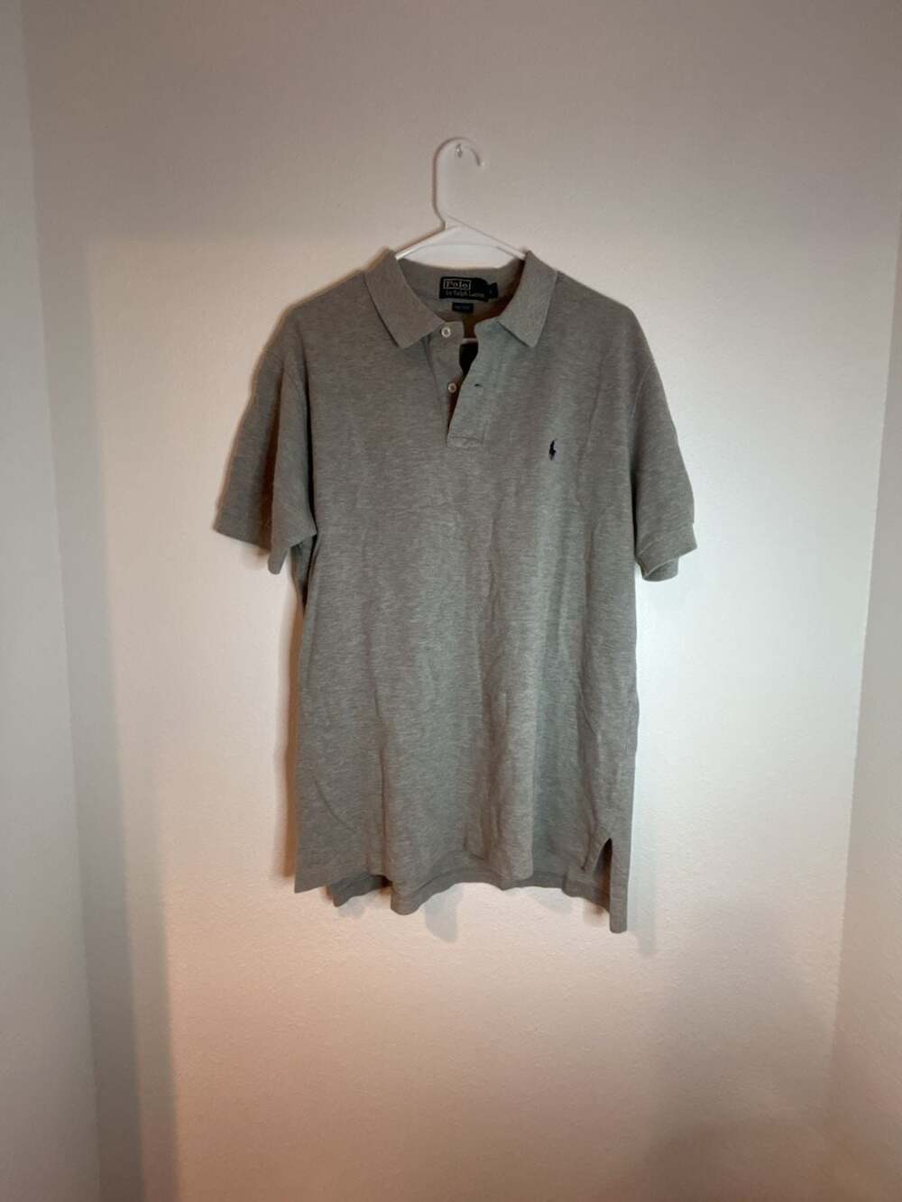 Polo by Ralph Lauren Classic Fit Polo Shirt Gray L 100% Cotton